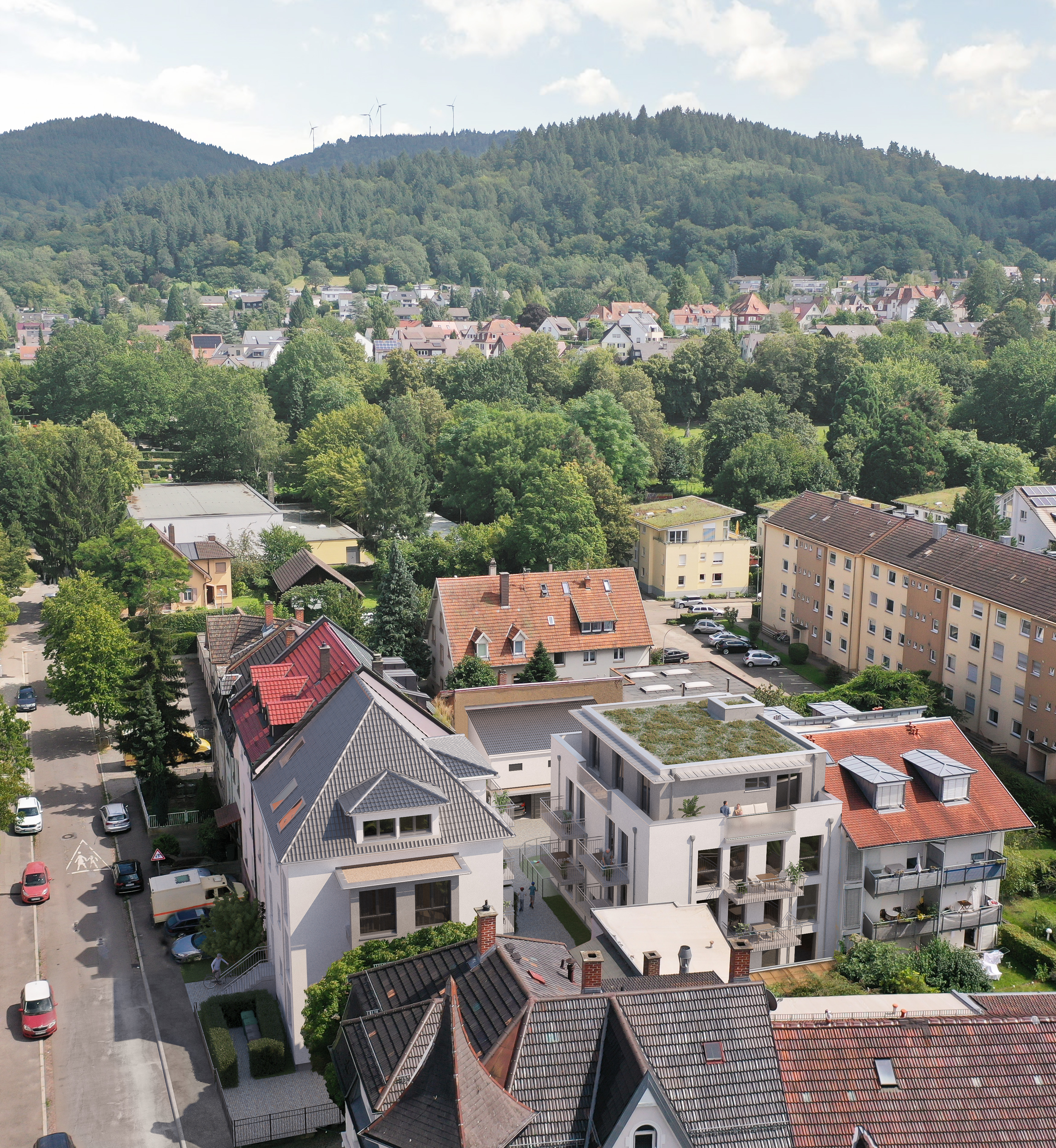 Kirchhofweg Freiburg-Zähringen – Luftaufnahme Bauphase