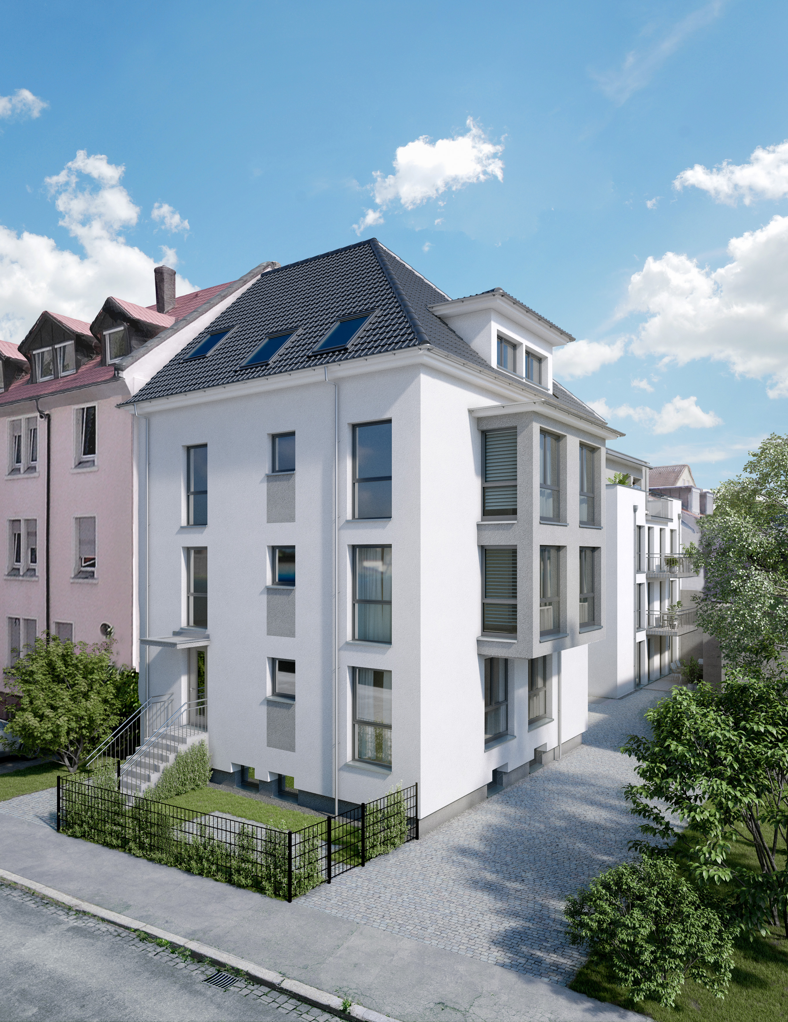 Haus 1 – Außenansicht Tageslicht, Kirchhofweg Freiburg-Zähringen